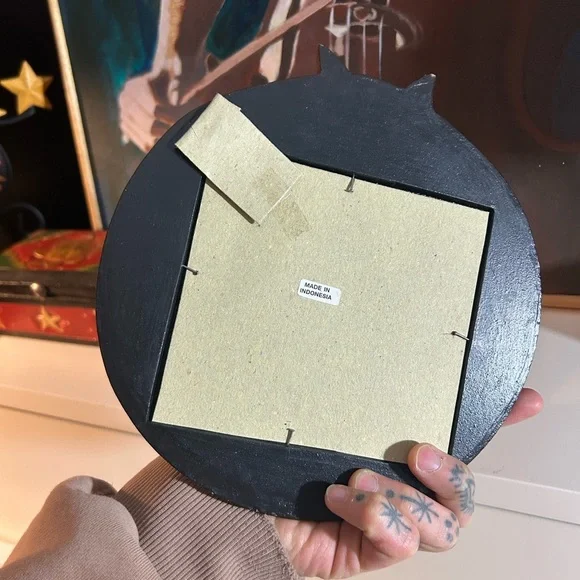 Handcrafted 8" Cat Design Decorative Wall Mirror Indonesia - Picture 4 of 14